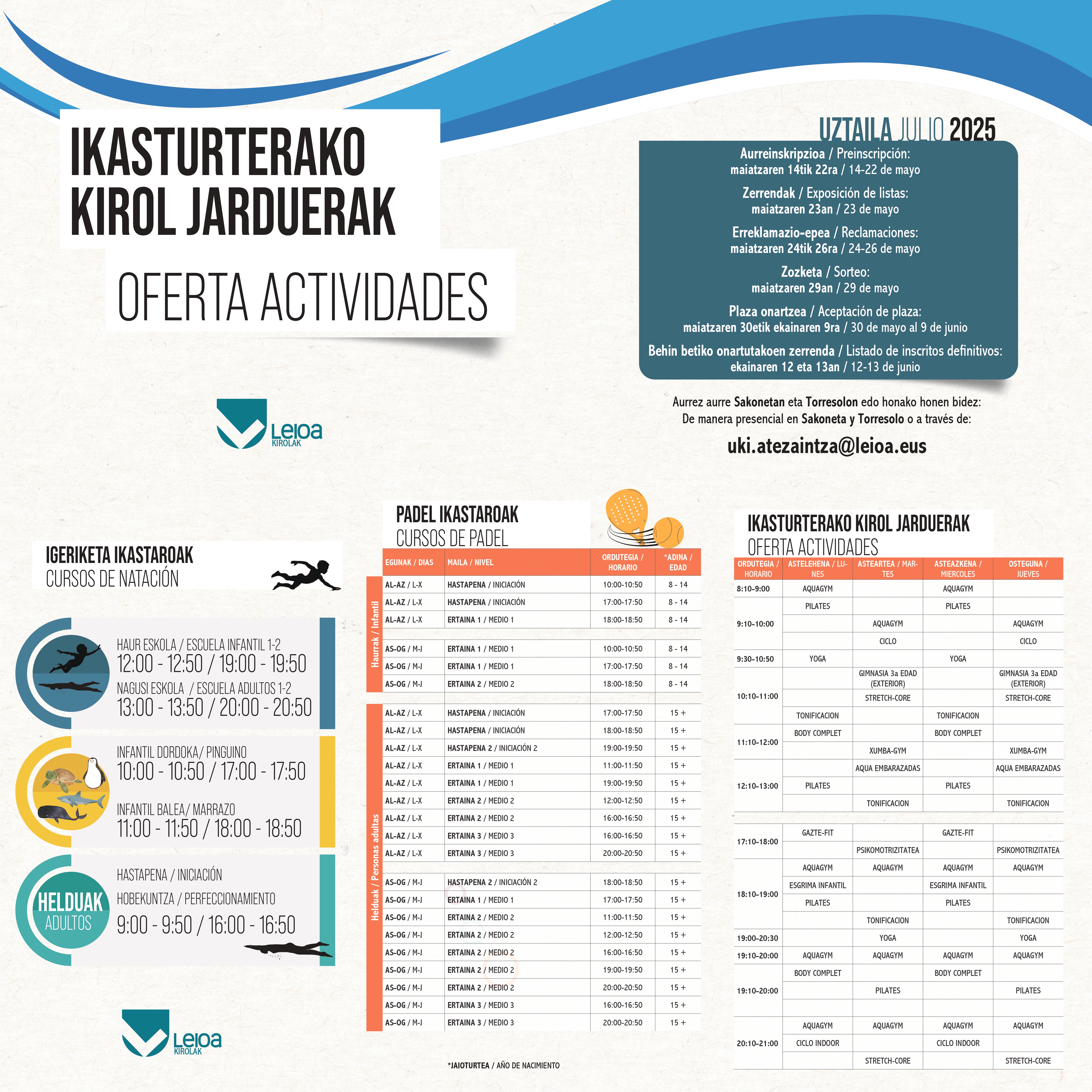 Uztaileko jarduerak