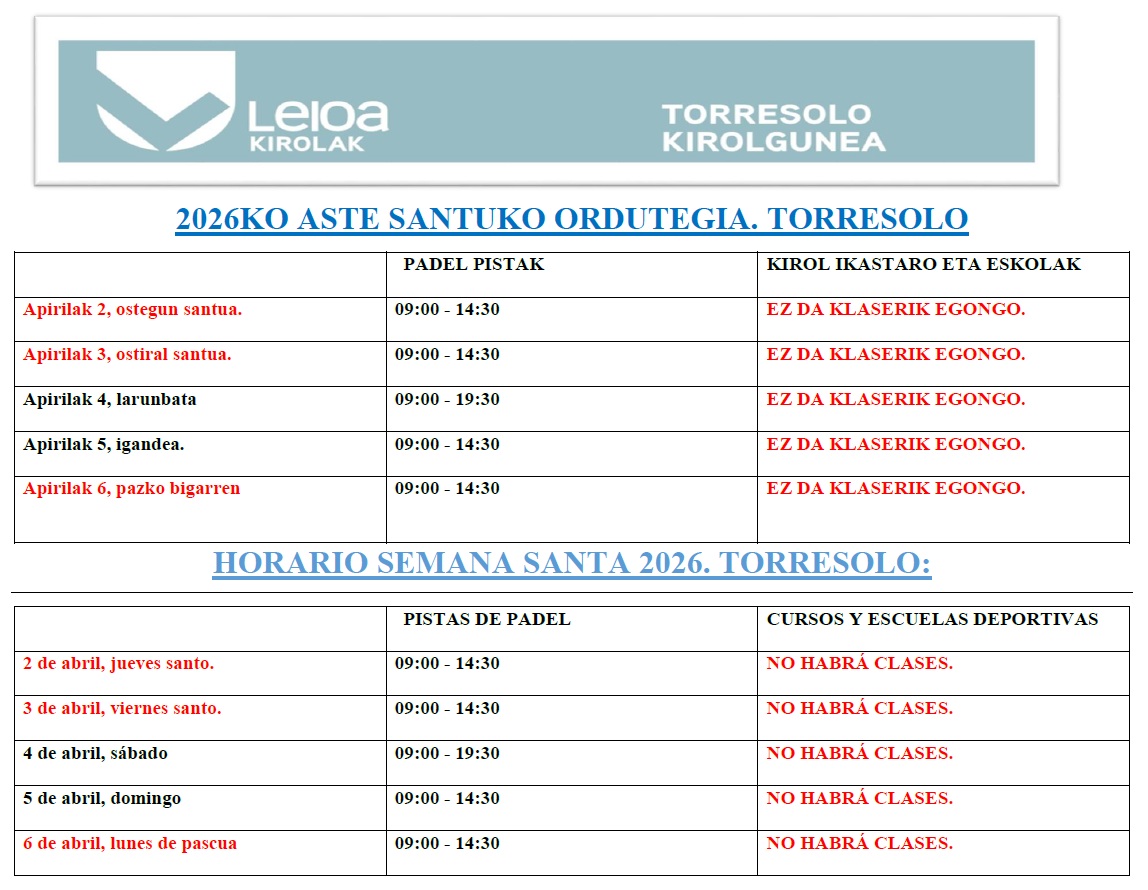 Horario Torresolo Semana Santa 2026